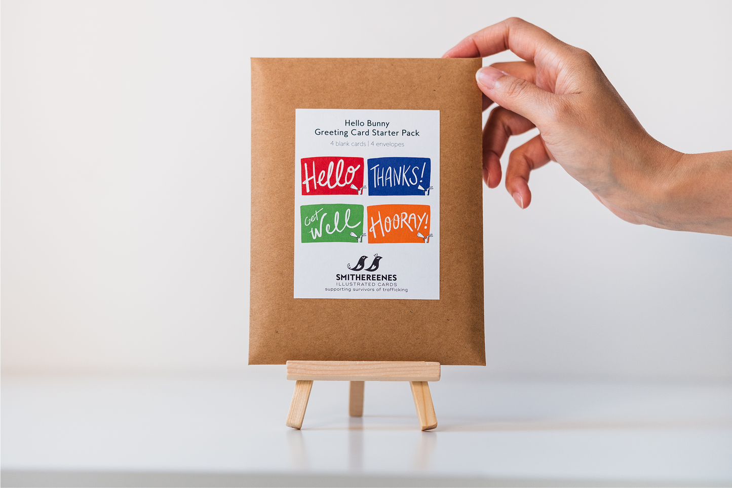 Hello Bunny Greeting Card Starter Pack - Set of 4 Blank Cards