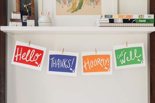 Hello Bunny Greeting Card Starter Pack - Set of 4 Blank Cards