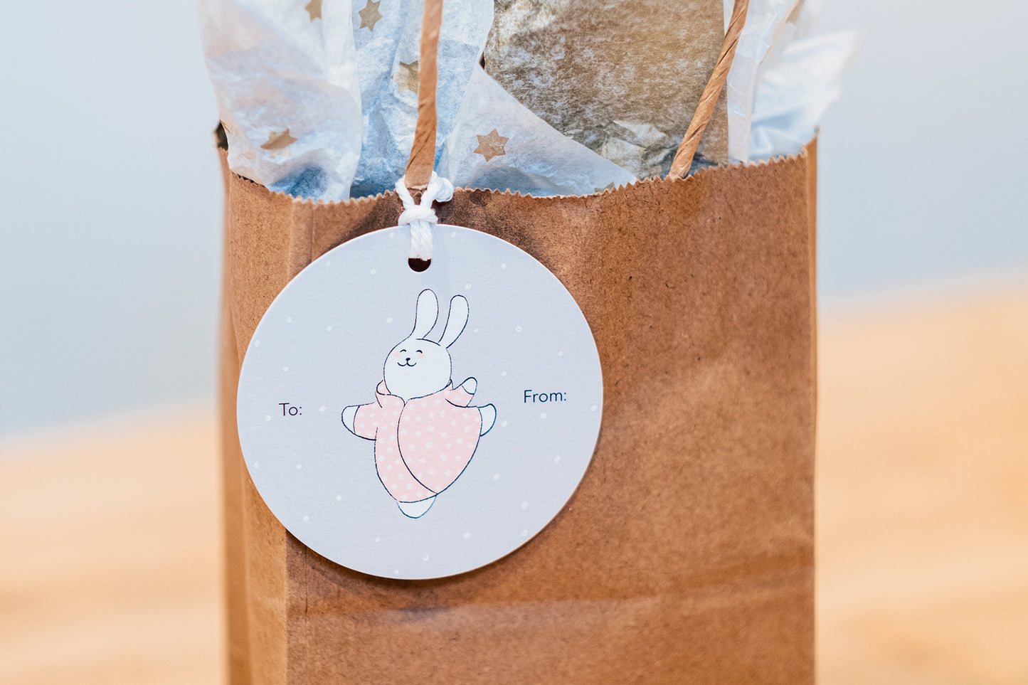 Snow Bunnies - Set of 10 Gift Tags with String